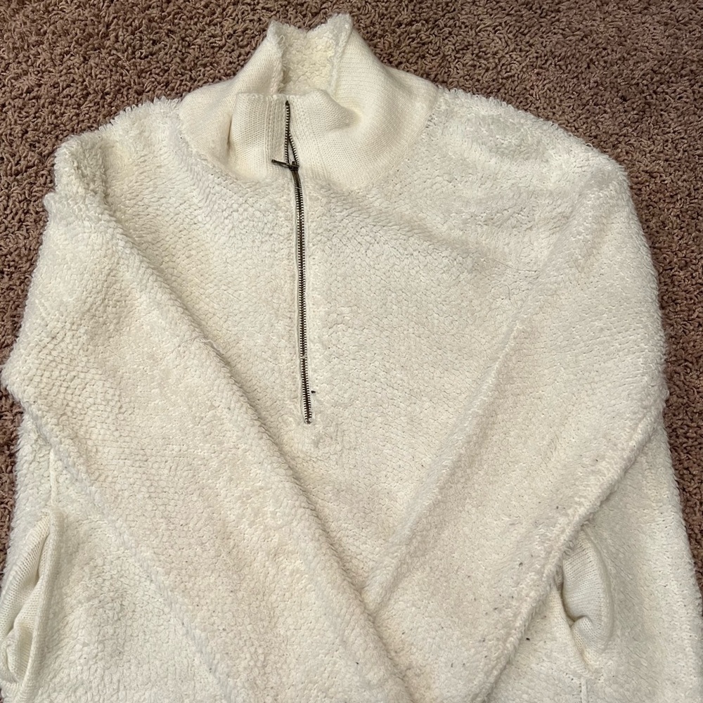 White soft quarter zip